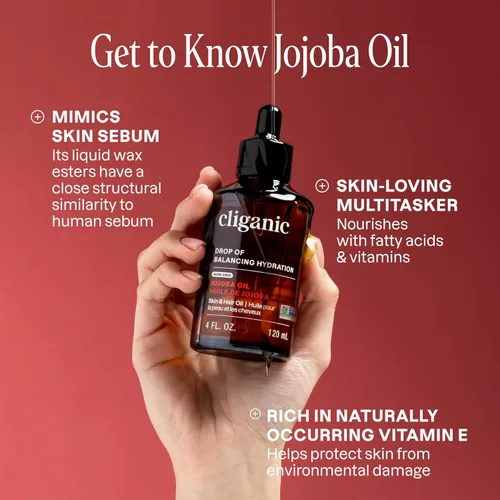 Vista 2 de Cliganic Aceite de Jojoba No GMO, a granel 16oz 100% Puro para Piel, Cabello y Rostro, Prensado en Frío, Natural, Sin Hexano - Relajante
