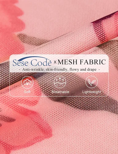 Vista 4 de SeSe Code Blusas elegantes de malla para mujer, poncho fluido, camisas casuales elegantes