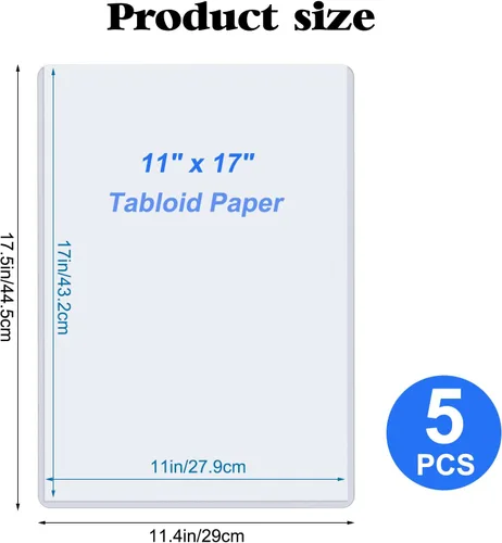 Vista 2 de Protectores de hojas de plástico duro de 11 x 17 pulgadas, protectores de impresión rígida de menú, protectores impermeables para certificados