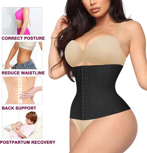 Vista 4 de REYEOGO Shapewear Cinchers cintura entrenador para mujeres control de barriga postparto recuperación cinturón sin costuras cuerpo Shaper corsés faja