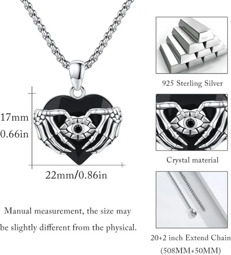 Vista 3 de MEDWISE Heart Necklace for Women 925 Sterling Silver Heart Necklace Jewelry Gifts for Women Wife