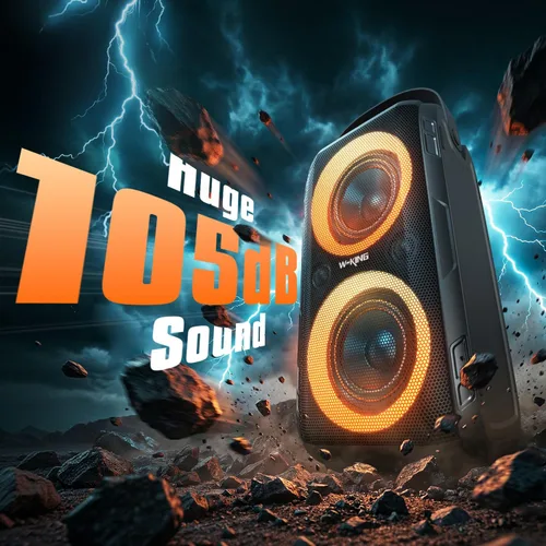 Vista 3 de W-KING - Caja de altavoz Bluetooth para fiestas, 180 W máximo, grande, grande, más fuerte, altavoz portátil inalámbrico para exteriores, 4