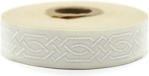 Vista 25 de Carrete de 10.9 yardas 0.79 pulgadas de ancho azul celta Claddagh bordado Jacquard Ribbon 20272