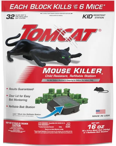 Vista 7 de Tomcat Mouse Killer - Estación desechable resistente a los niños, 1 estación de cebo prellenada lista para usar (paquete de 12)