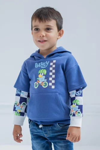 Vista 2 de Bluey Sudadera con capucha de forro polar para niños pequeños