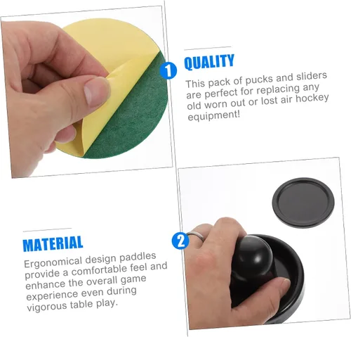 Vista 2 de 1 Unidades de Air Hockey Pucks Kit de repuesto para mesas de juego, asas de meta, paletas, huelguistas, accesorios de hockey aéreo