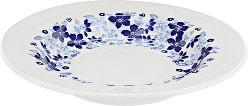Vista 4 de Cerámica polaca de rosa azul – Plato de sopa azul violeta – 9.25 pulgadas de diámetro – Gran cuenco para sopas, ensaladas y pastas