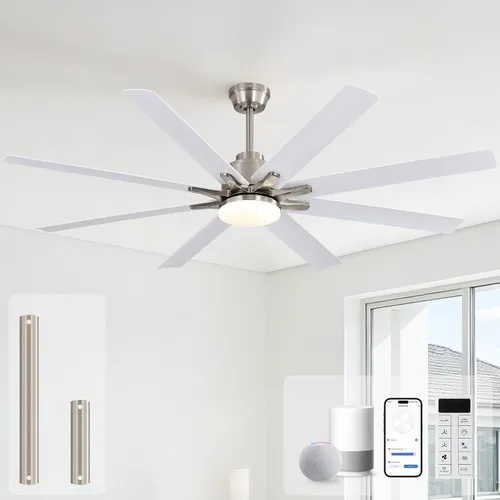 Vista 12 de Sofucor - Ventiladores de techo de 52 pulgadas con luces, ventilador de techo inteligente para interior/exterior con control remoto, funciona