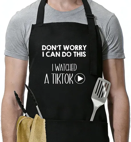 Vista 11 de Funny Apron for Men Women,Humorous Kitchen Apron- Grilling Cooking BBQ Accessories, Gift for Dad Husband
