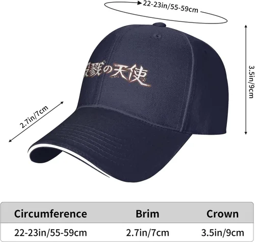 Vista 6 de Angels of Death Cap Tradition 3D Printed Manga Adjustable Baseball Hat for Men Black