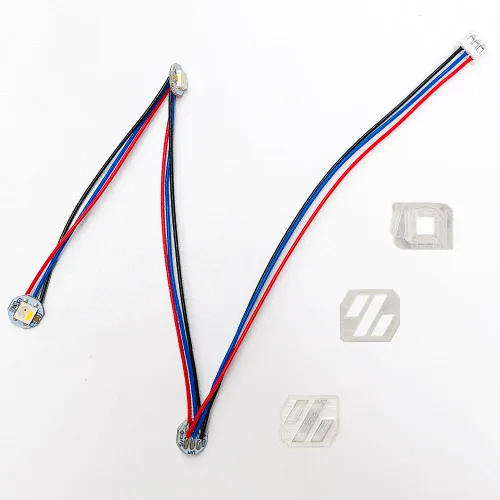 Vista 6 de 1 pieza RGBW Mini botón PCB LED soldado con cables de PTFE más largos + 3 piezas de resina transparente SLA parte LED Kit de carcasa de pantalla LED