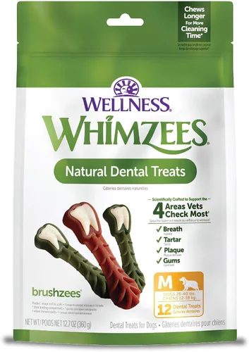 Vista 17 de WHIMZEES Wellness Freshzees Golosinas dentales para perros, barra de tamaño extra pequeño, (56 unidades)