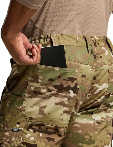 Vista 7 de CQR Men's Flex Ripstop Tactical Pants, Water Resistant Stretch Cargo Pants, Lightweight EDC Hiking Work Pants