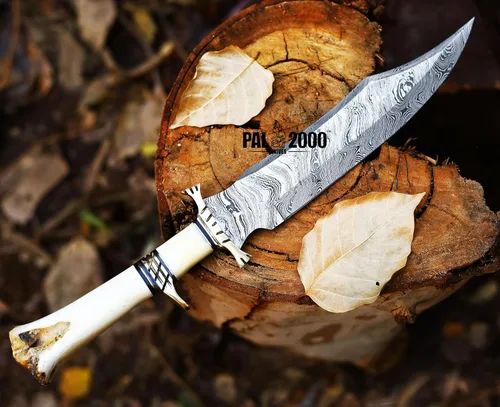 Vista 3 de PAL 2000 KNIVES Acero de Damasco hecho a mano 15 pulgadas caza Bowie cuchillo 9871