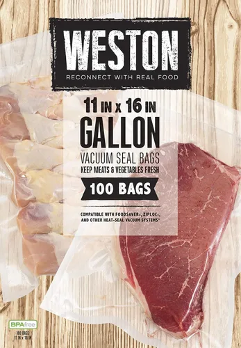 Vista 5 de Weston Brands Máquina selladora al vacío y Sous Vide, barra extra ancha, bolsas de sellado de hasta 15 pulgadas, 935 vatios y bolsas selladoras al