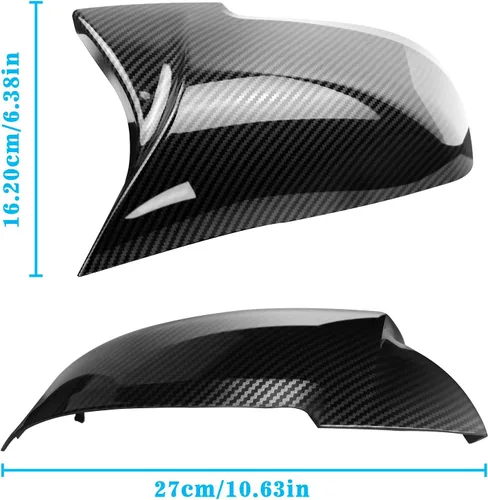 Vista 2 de Cubiertas de Espejo de Puerta de Fibra de Carbono Tapas de Espejo Lateral Reemplazo para BMW F20 F22 F23 F30 F31 F32 F33 F36 F87 M2 X1 E84