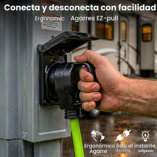 Vista 8 de GEARit Protector de sobretensiones RV de 50 AMP - Analizador de circuito, protector/monitor de voltaje con protección contra sobretensiones