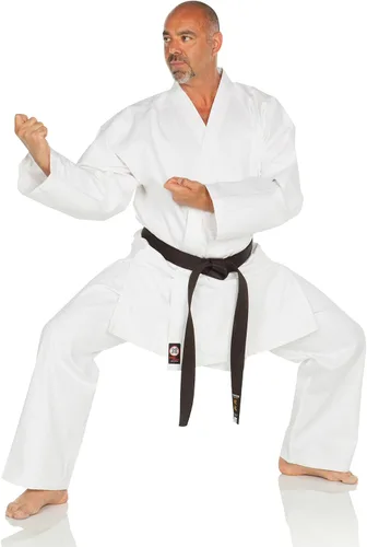 Vista 7 de Ronin - Uniforme de karate GI de peso medio para artes marciales 9.5 onzas de algodón, cinturón blanco incluido