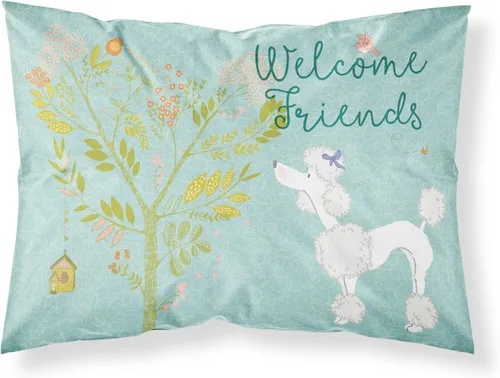 Vista 13 de Caroline's Treasures BB7625PILLOWCASE - Funda de almohada decorativa de tela con texto en inglés "Welcome Friends" Airedale Terrier estándar