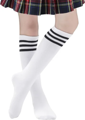 Vista 4 de Zando Calcetines de fútbol para niños, transpirables, hasta la rodilla, sin costuras, calcetines de béisbol para niños pequeños, calcetines de tubo