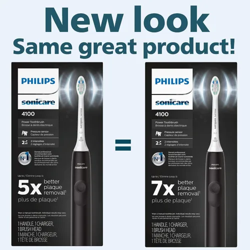 Vista 4 de Philips Sonicare Irrigador dental inalámbrico 3000 - Cepillo de dientes eléctrico 4100, cepillo de dientes eléctrico recargable con sensor