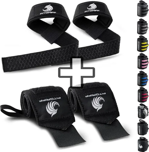 Vista 12 de Fitgriff® Correas de Levantamiento y Muñequeras (Paquete) Soporte Superior para Levantamiento de Pesas y Entrenamientos de Gimnasio - para Hombres