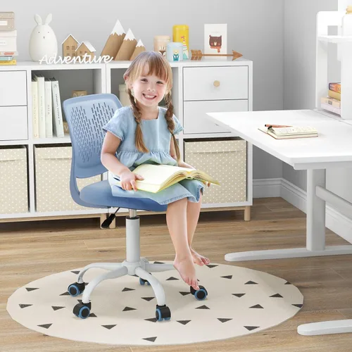 Vista 2 de Topment - Silla giratoria de escritorio de oficina, silla pequeña sin brazos con respaldo hueco, asiento de malla tapizado, construcción resistente