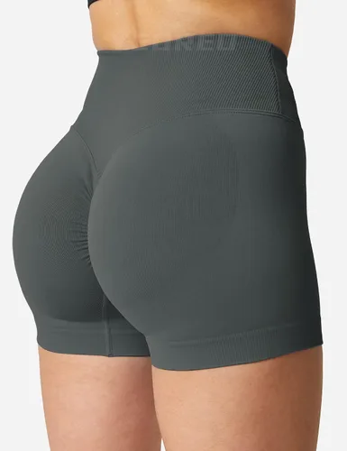 Vista 5 de YEOREO Pantalones cortos de entrenamiento sin costuras para mujer, cintura alta, levantamiento de glúteos, pantalones cortos de yoga para gimnasio