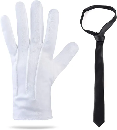 Vista 2 de Beefunny Disfraz de chofer Limo Taxi Driver Hat Set de guantes