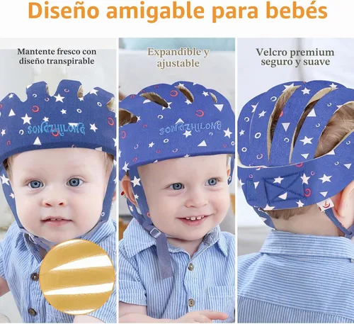 Vista 3 de IULONEE Protector de Cabeza de Bebé Casco de Protección para Bebés Casco de Paseo para Niños Pequeños Gorra Protectora Ajustable para Bebé Casco