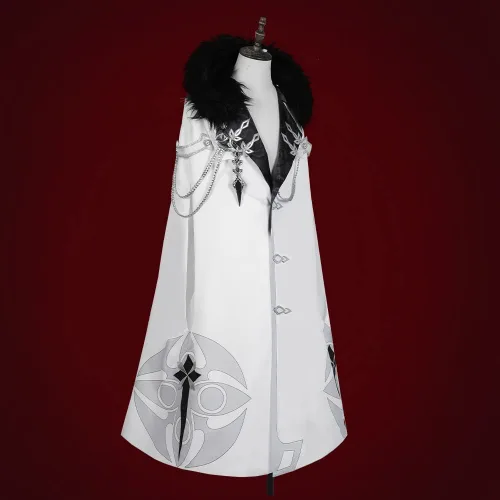 Vista 3 de Fatui Harbingers - Disfraz de cosplay de Genshin Impact, bata de Doctor Rooster para hombre
