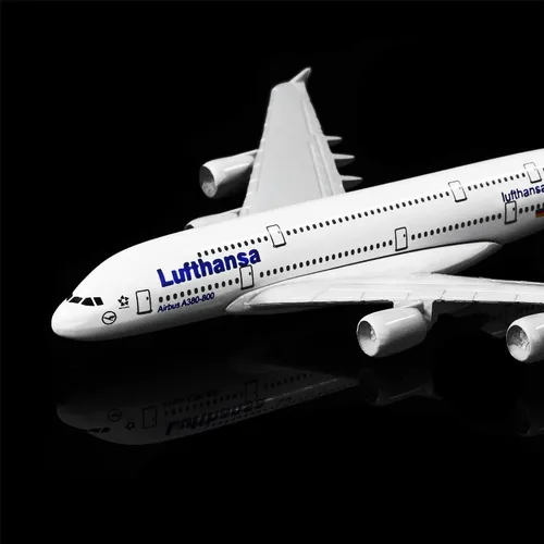 Vista 4 de 24-Hours Alemania Deutsche Lufthansa AG A380 Modelo de aleación de metal sólido Aeronave