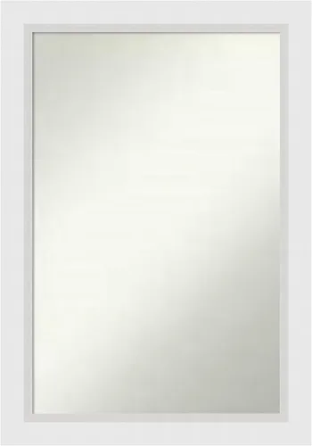 Vista 369 de Amanti Art Espejo de baño blanco para sobre el fregadero, 24 x 26 pulgadas, espejo rectangular blanco y blanco, marco de madera contemporáneo