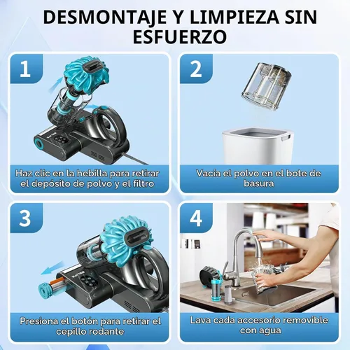 Vista 8 de Belife M8 Mattress Vacuum Cleaner with UV & Hot Air & Heating Blue