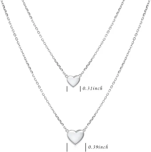 Vista 6 de Collar de plata de ley con colgante de corazón y cruz hecho a mano para mujeres y niñas