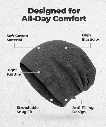 Vista 4 de Gorro cálido y holgado Gorro diario deliciosamente suave en cuchillo fino