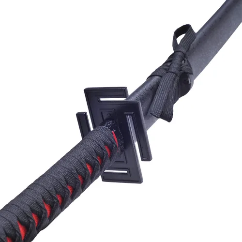 Vista 6 de Anime Cosplay Prop Espada Kurosaki Ichigo Black Sky Lock Zhanyue Zhanpaku Negro Recto/Doblado Samurai Espada