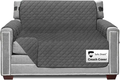 Vista 105 de Sofa Shield - Funda para sofá Loveseat con correa patentada, protector de cojín, funda reversible diseñada en EE. UU. resistente a manchas