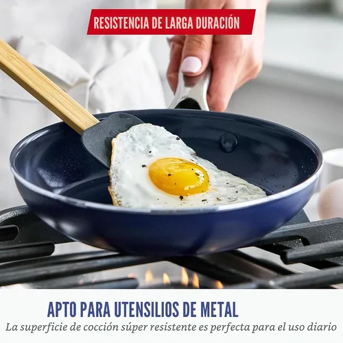 Vista 5 de Blue Diamond - Sartén antiadherente de 8 pulgadas, sin PFAS, sartén de cerámica para huevos y tortilla, con infusión de diamante, apta