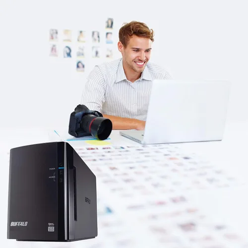 Vista 2 de BUFFALO DriveStation Duo 2-Bay 8TB (2x4TB) Disco duro externo de escritorio TAA USB 3.2