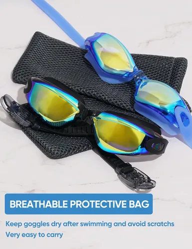 Vista 6 de Paquete de 2 gafas de natación para niños, gafas de natación para niños pequeños y jóvenes de 3-8/6-14, gafas de piscina antivaho para niños y niñas