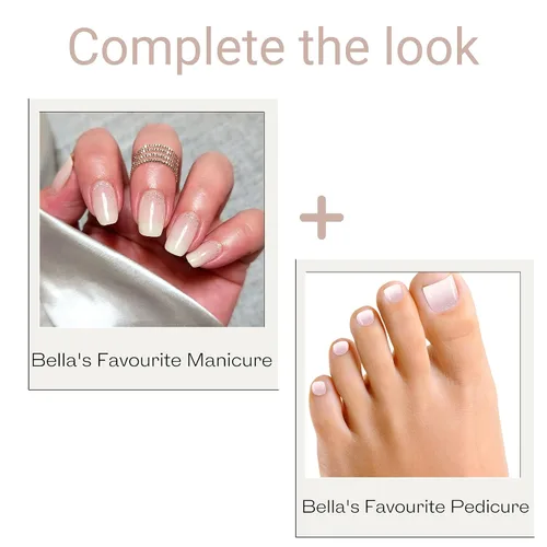 Vista 5 de Alice & Bella Tiras de pedicura de gel semicuradas (Bella's Fave) para uñas de los pies Adhesivo suave Requiere luz UV Calidad de salón