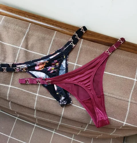 Vista 4 de Meshal Tanga sexy para mujer, bragas de algodón, con espalda en T, 5 unidades, hipster