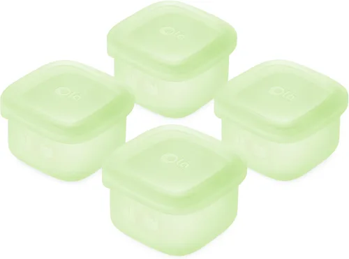 Vista 18 de Olababy Contenedores de Almacenamiento de Silicona Clear Sense 4 piezas para Alimentos de Bebé, Snacks, Fórmula, Puré, Salsa y Más Sin Micro