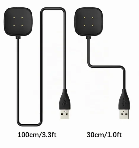 Vista 7 de [Paquete de 2] Cable de carga compatible con reloj inteligente Fitbit Versa 4 / Sense/Versa 3 / Sense 2, cable de carga USB de repuesto
