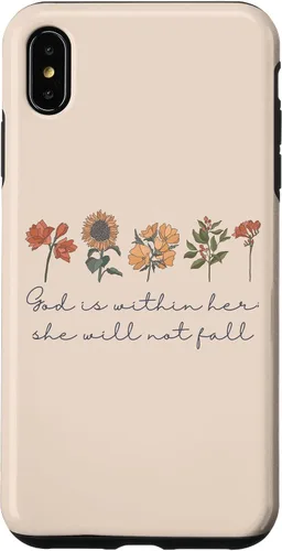 Vista 11 de God is Within Her She Will Not Fall Psalms 46:5 Boho Flowers Case for iPhone 17