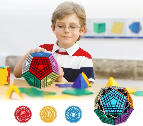 Vista 4 de Cubo de velocidad Megaminx de 2x2, 3x3, 5x5, sin pegatinas, ideal para regalar en botas navideñas