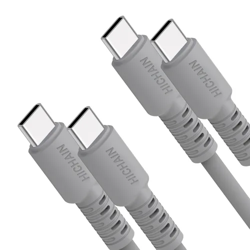Vista 11 de Hichain Paquete de 2 cables de carga USB A a USB C amarillo de 4 pies, cable de carga rápida tipo C de 100 W, sincronización de datos, cable USB C