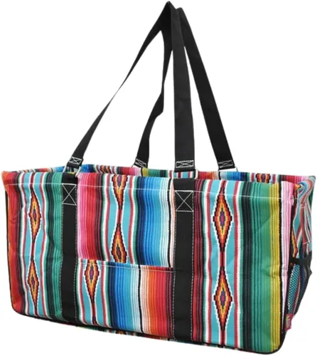 Vista 77 de NGIL Bolsa de comestibles reutilizable extra grande plegable de gran tamaño para comestibles, almacenamiento, picnic, playa, Estampado de vaca