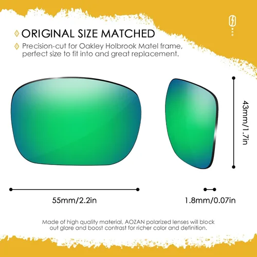 Vista 23 de Lentes de repuesto ANSI Z87.1 para gafas de sol Oakley Holbrook Metal OO4123